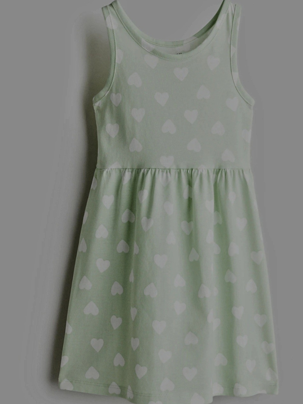 H&M Mint Green Dress with White Heart Print Size 8-10 Youth